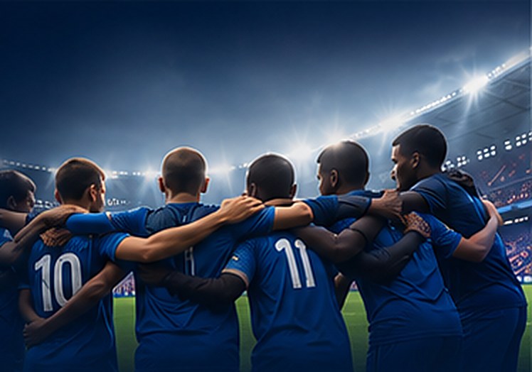 Équipe soudée sur le terrain